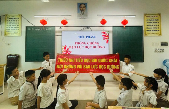 Tiểu phẩm “Phòng chống bạo lực học đường” của các con học sinh lớp 4A1